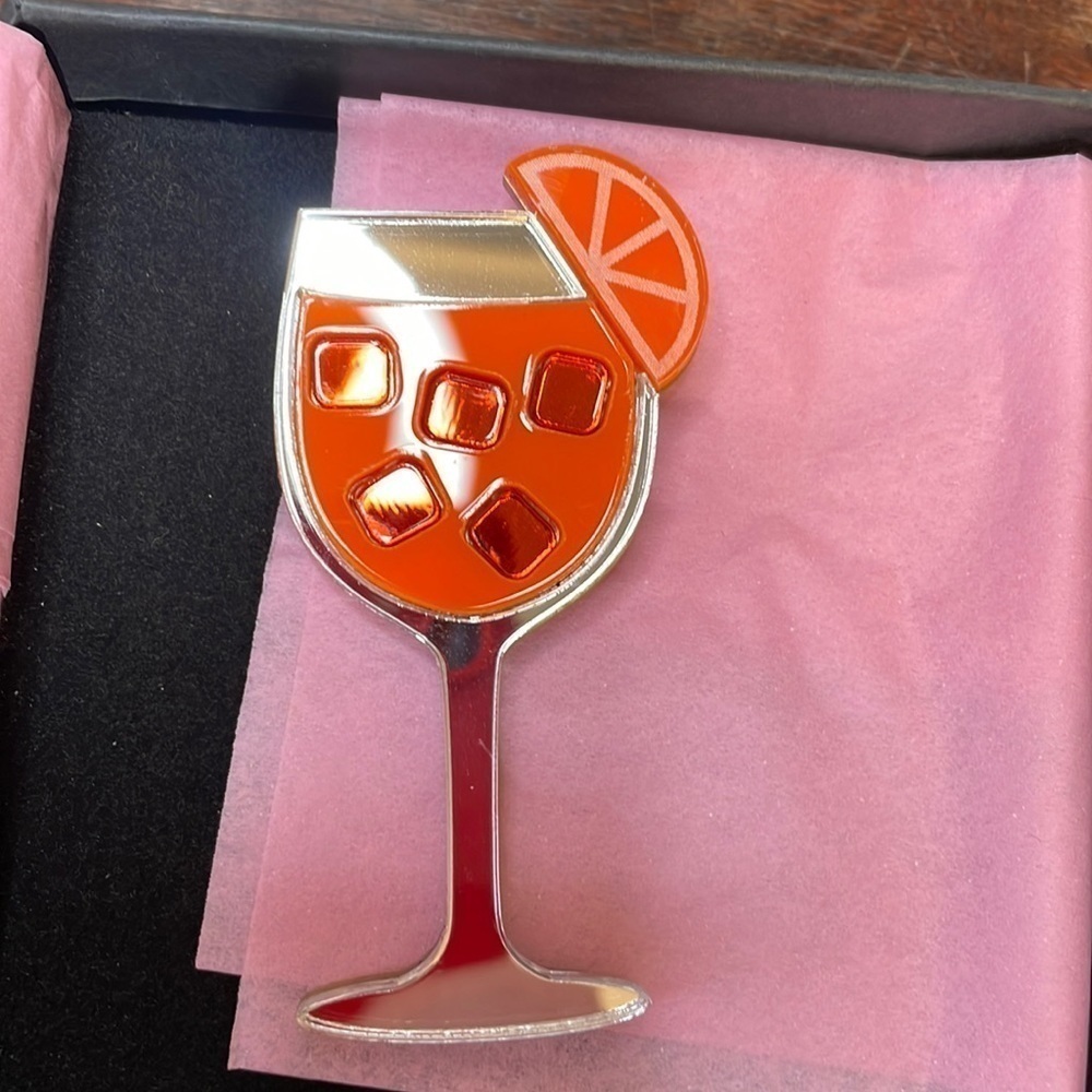 NIB Jennifer Loiselle Aperol Spritz Brooch